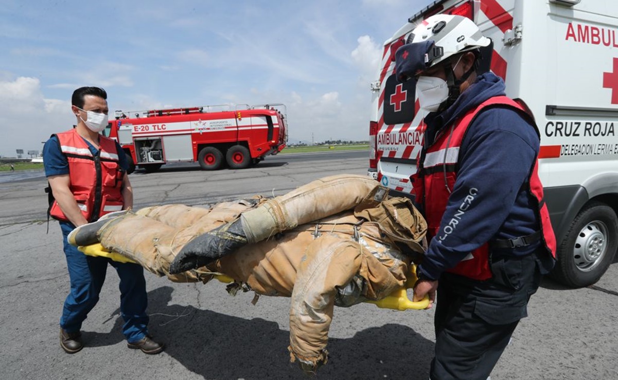 Realizan simulacro de incendio en Aeropuerto Internacional de Toluca