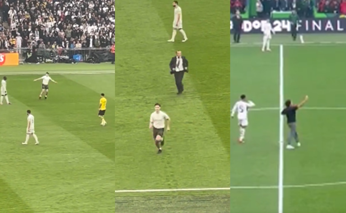 Champions League: Sujetos invaden la cancha, uno celebra como Cristiano y otro se toma selfies