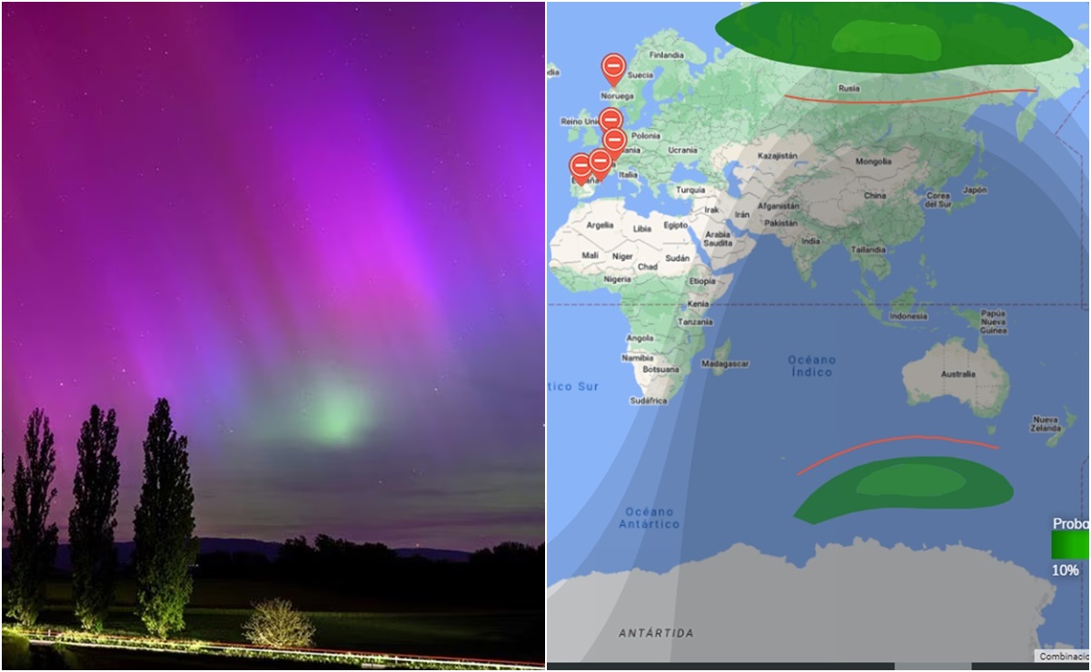 Auroras boreales: El mapa que indica dónde ver el fenómeno atmosférico en tiempo real