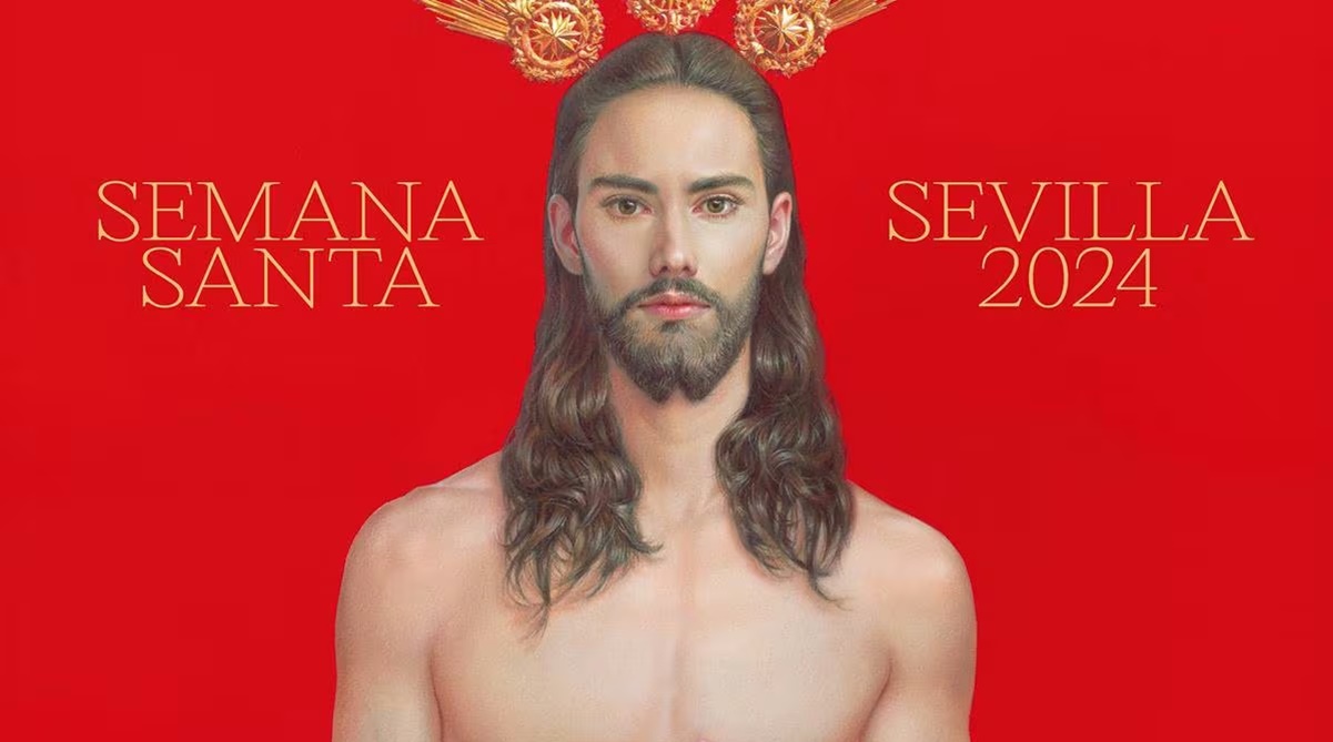 Con imagen de Cristo casi desnudo promueven Semana Santa en Sevilla y desatan polémica