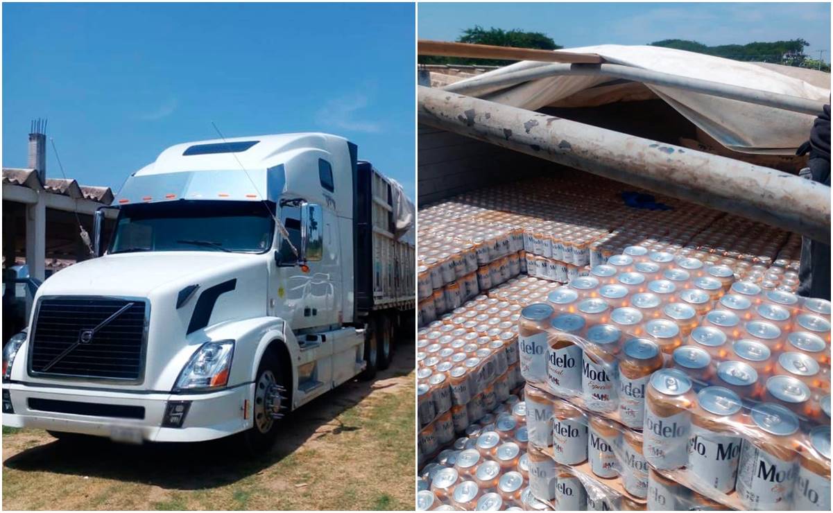 ¡Llevaba cervezas presuntamente clonadas! Así aseguraron tráiler con carga en Oaxaca VIDEO