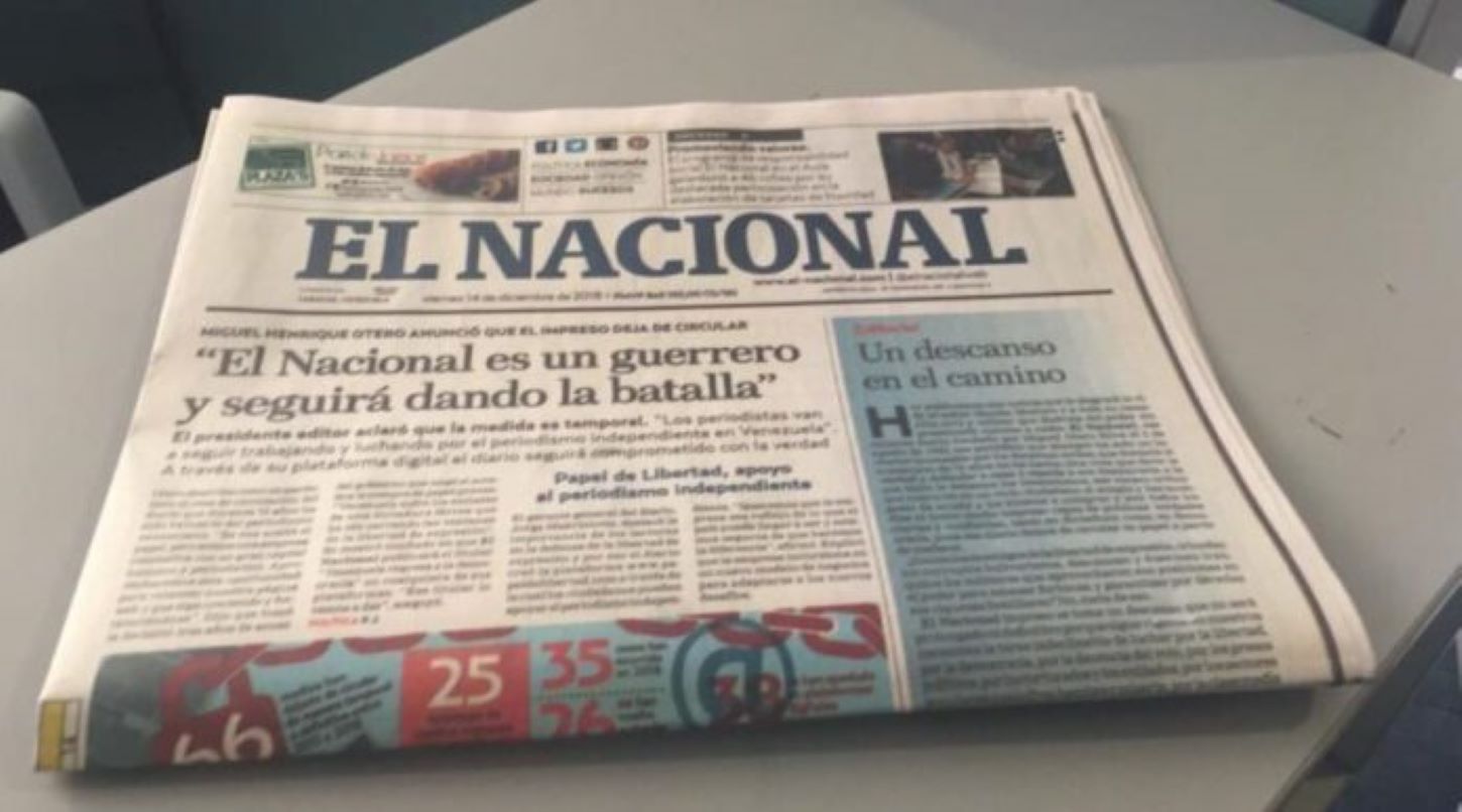 Periódico El Nacional denuncia nuevo bloqueo del gobierno de Nicolás Maduro 