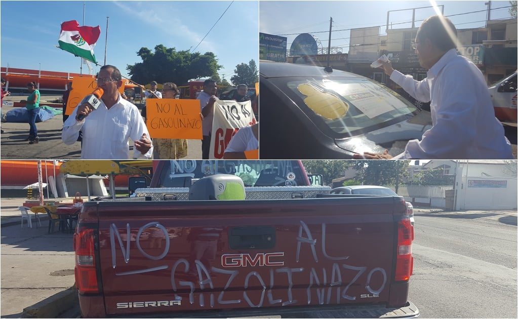 Protestan en Tamaulipas contra alza de la gasolina
