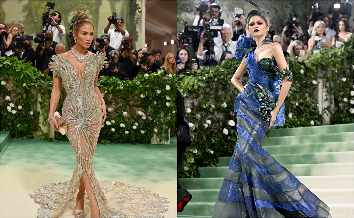 Jennifer Lopez, Zendaya y Bad Bunny abren la alfombra verde de la Met Gala 2024. FOTOS