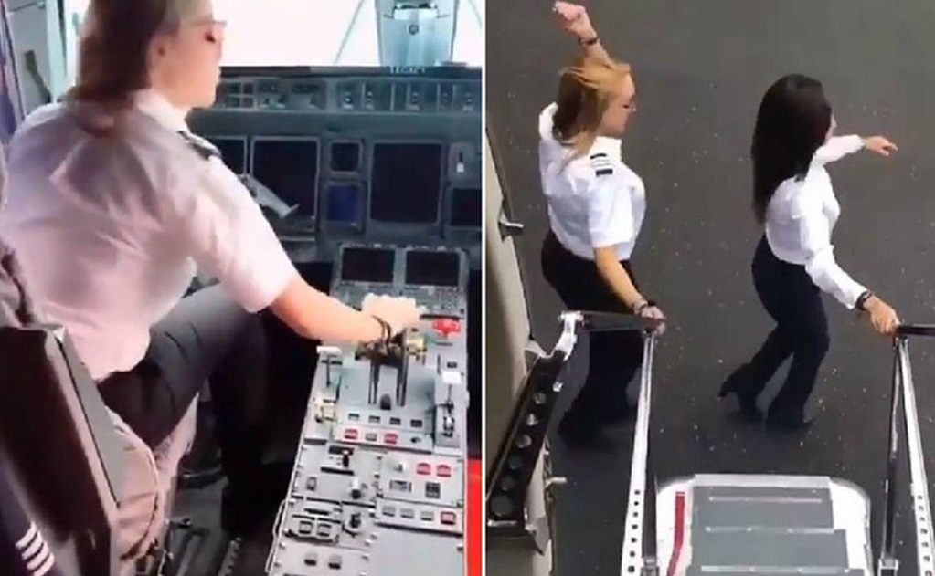 Piloto famosa hace el “Kiki Challenge” en un avión