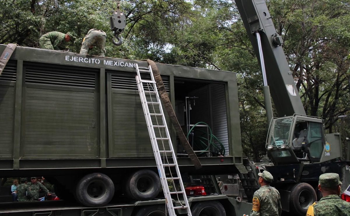 Ejército Mexicano lleva planta purificadora móvil a colonias de Benito Juárez