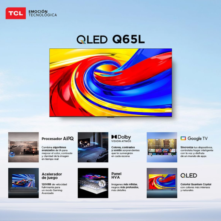 Pantalla TCL Smart TV 75 QLED 4K