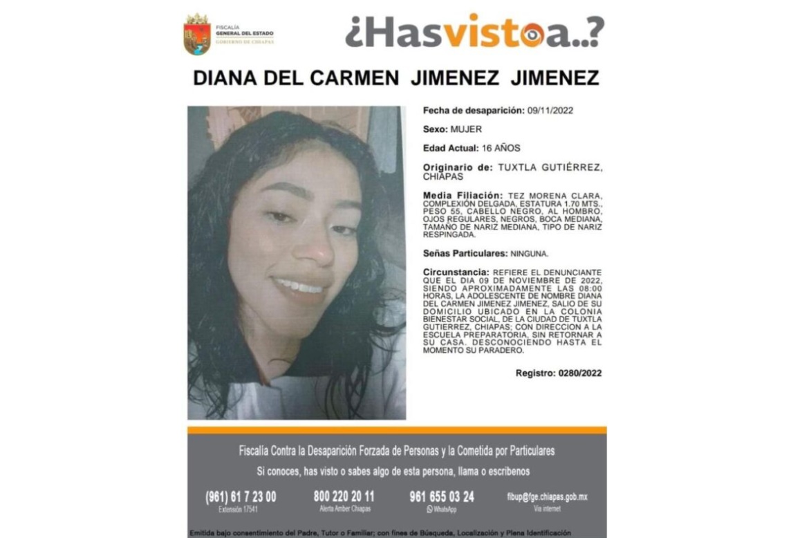 Localizan con vida a estudiante desaparecida en Chiapas