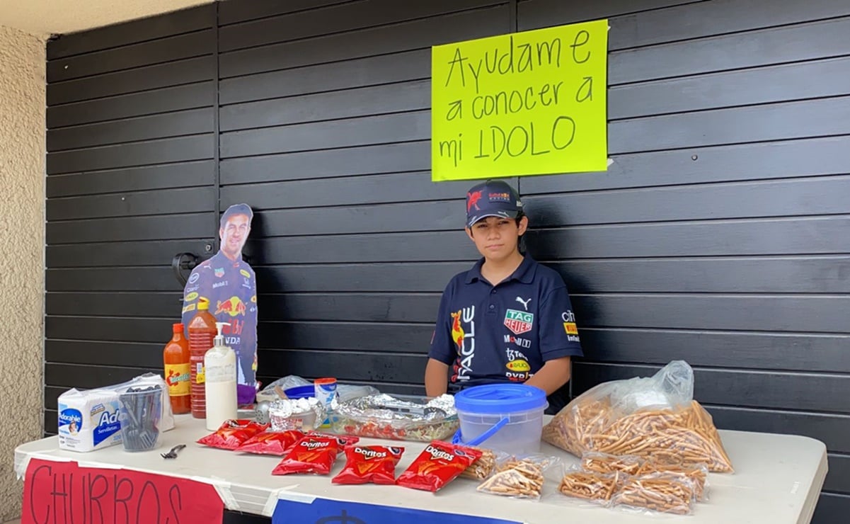 Matías de 14 años vende churritos para cumplir su sueño: ir a la F1 y conocer a "Checo" Pérez 