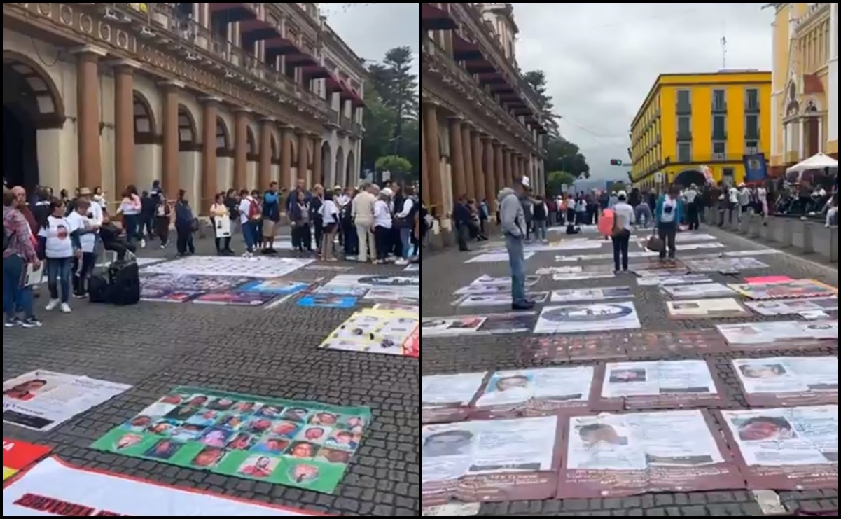 Colectivos de familiares desaparecidos mantienen plantón y cierre de Palacio de Gobierno de Veracruz