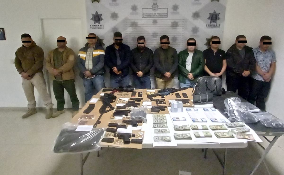 Policías de Saltillo capturan a célula criminal; decomisan arsenal y 2 millones de pesos