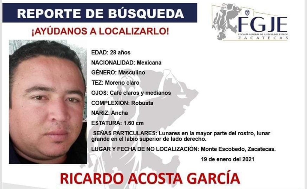 Desaparece jefe policiaco de Monte Escobedo, Zacatecas