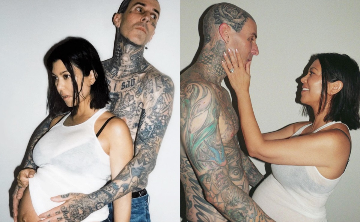 Romántica y atrevida sesión de fotos de Kourtney Kardashian y Travis Barker fascina a sus fans