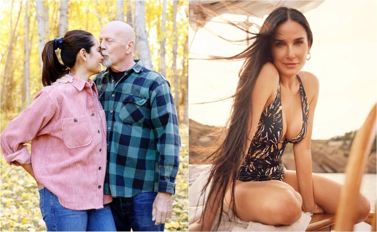 Esposa de Bruce Willis reacciona a foto del actor al lado de su ex Demi Moore