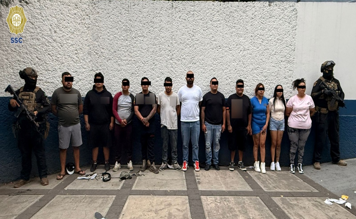 Detienen a 12 presuntos integrantes de célula delictiva en GAM