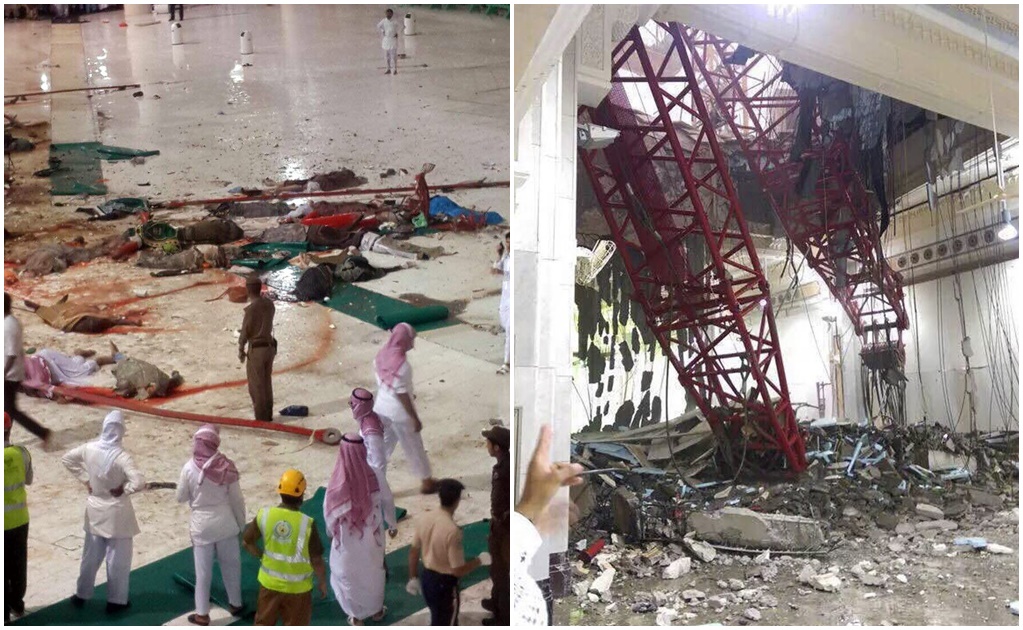 Cae grúa en mezquita de La Meca; mueren 65 personas