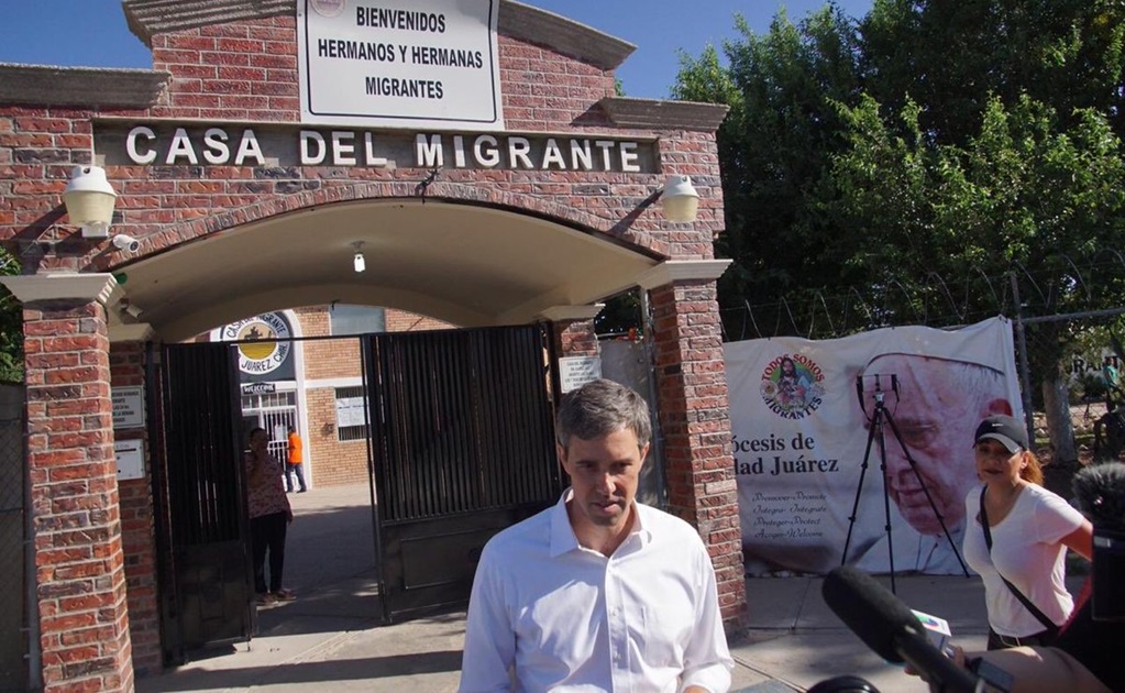 Visita demócrata O'Rourke albergue de migrantes en Ciudad Juárez 