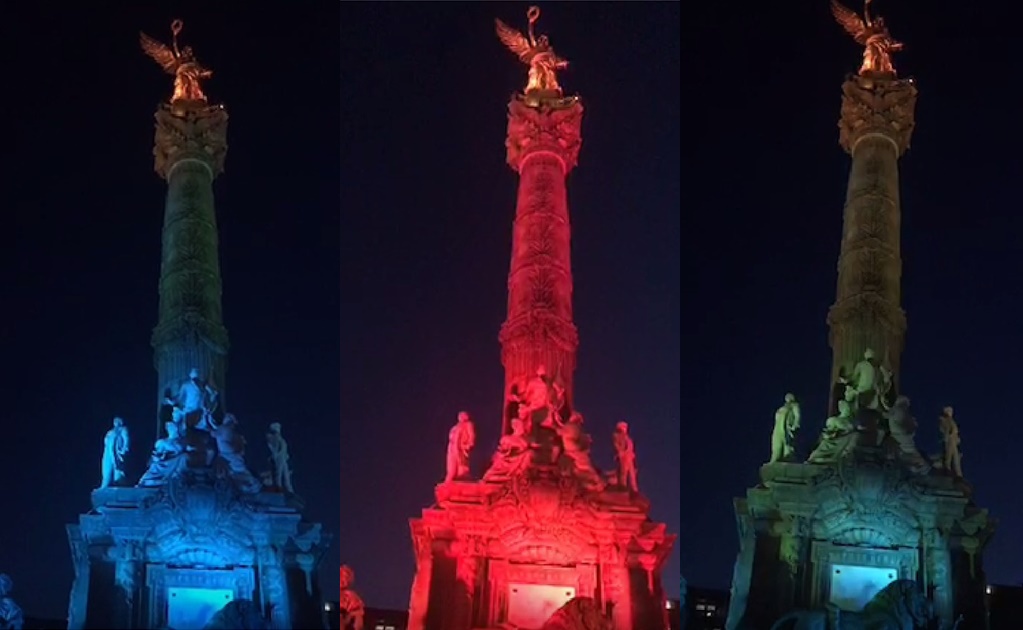 Iluminan Ángel de la Independencia con colores LGBTTTI