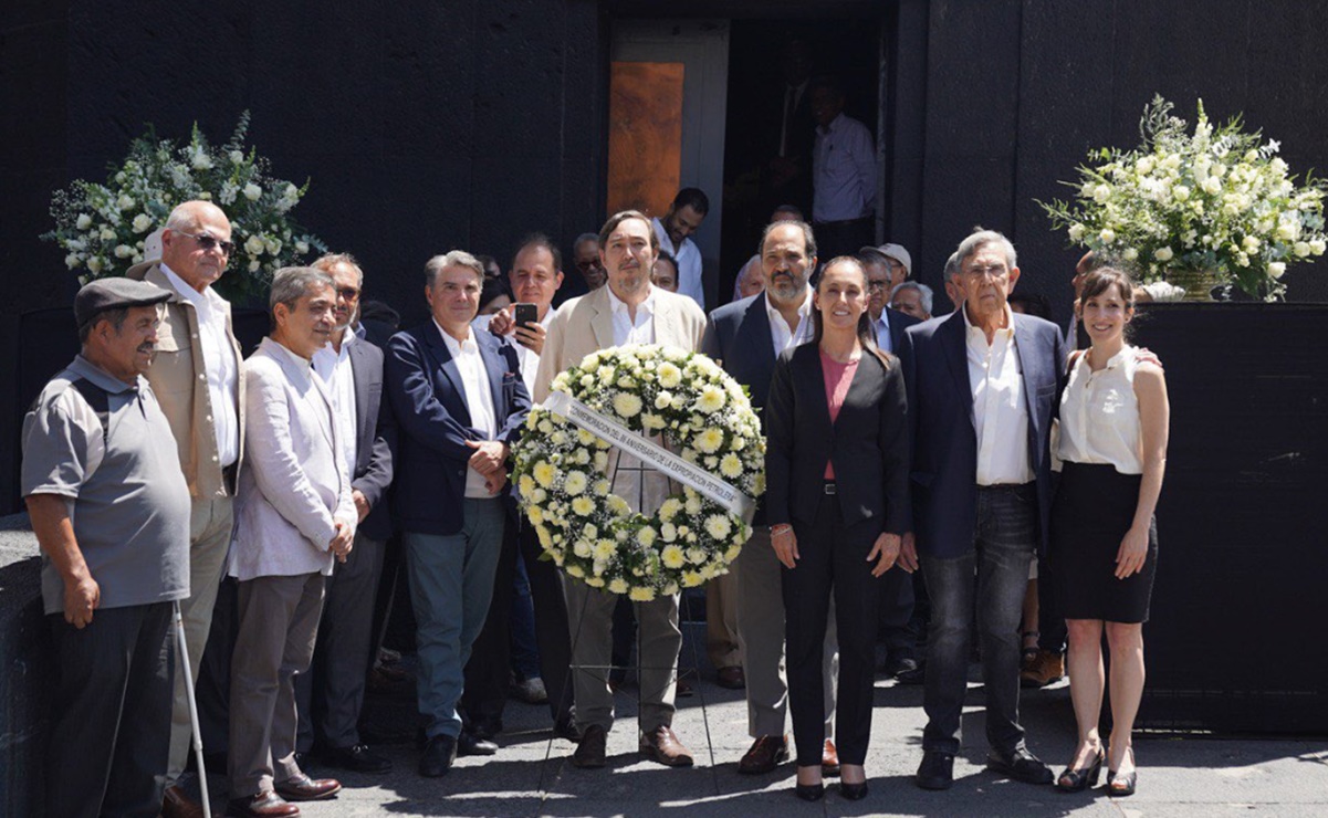 Claudia Sheinbaum acompaña a Cuauhtémoc Cárdenas en guardia de honor al general Cárdenas