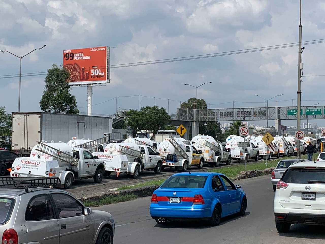 Gaseros protestan en la México - Querétaro