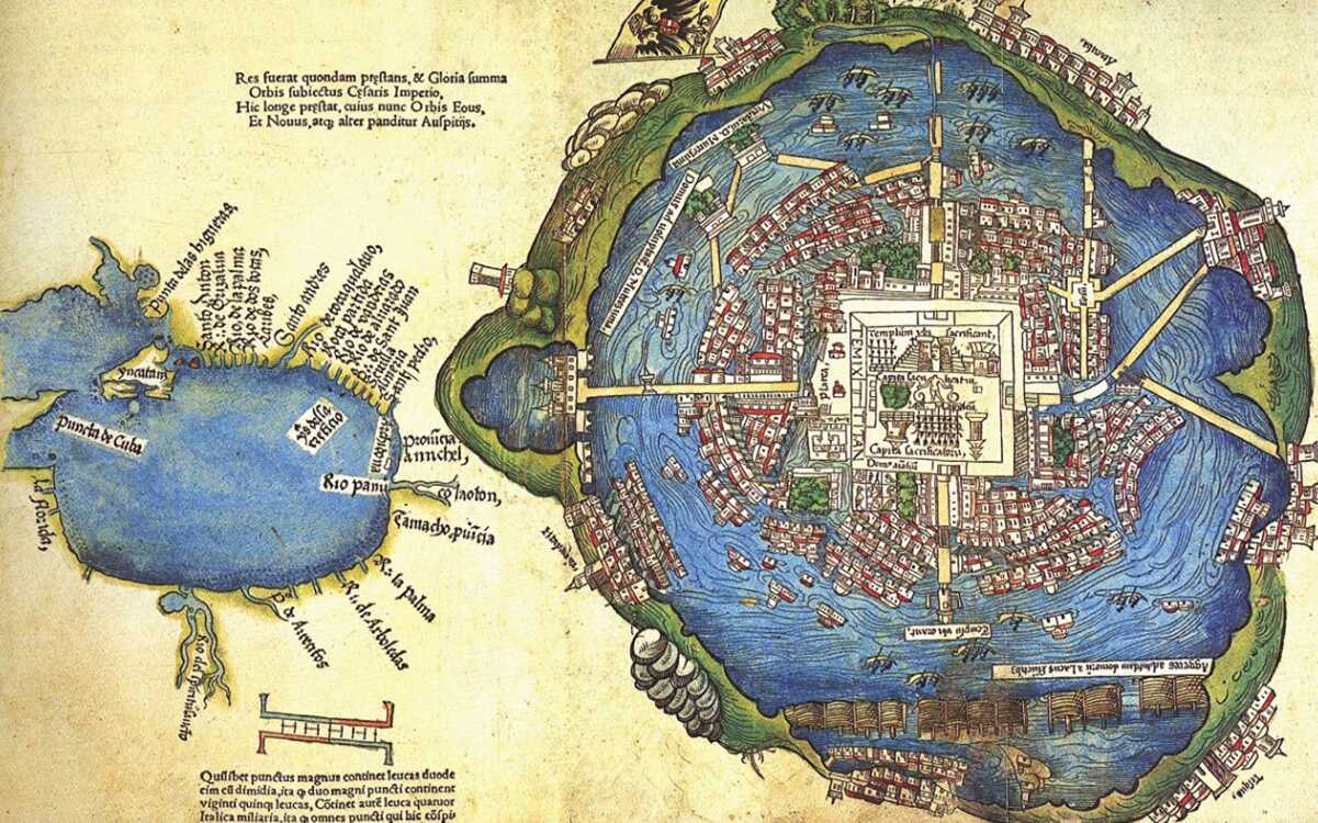 La UNAM recibe réplica del mapa más antiguo de Tenochtitlan