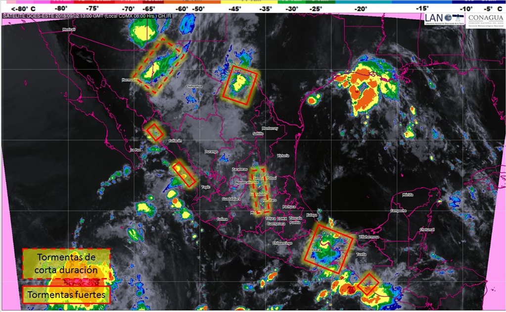 Tormentas con actividad eléctrica afectarán casi todo el territorio nacional