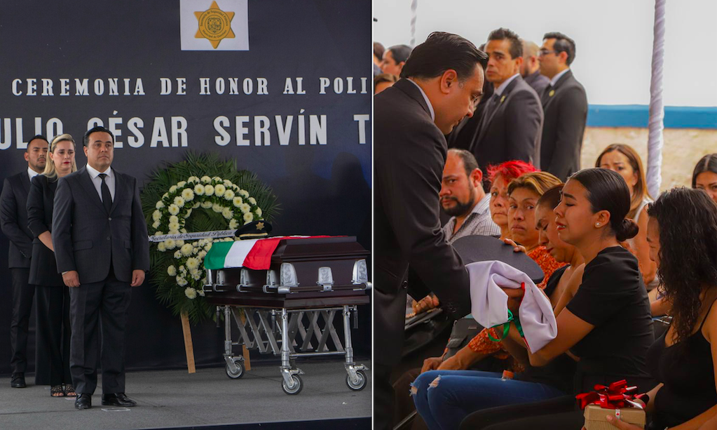 Rinden honores al policía queretano Julio César Servín Tovar