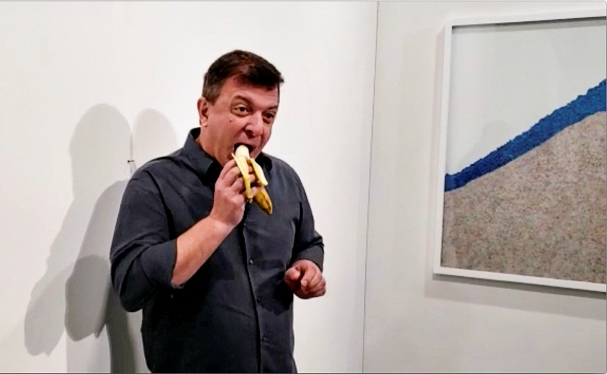 Artista come plátano de 120 mil dólares de Art Basel Miami Beach