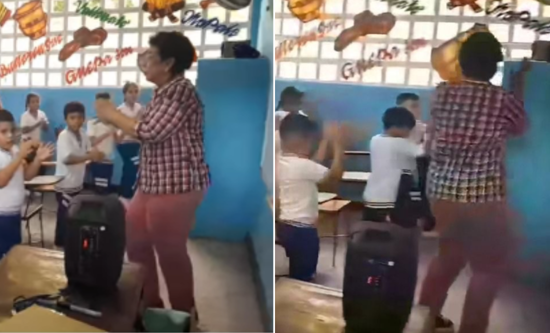 La peculiar forma en la que una profesora alegra sus clases