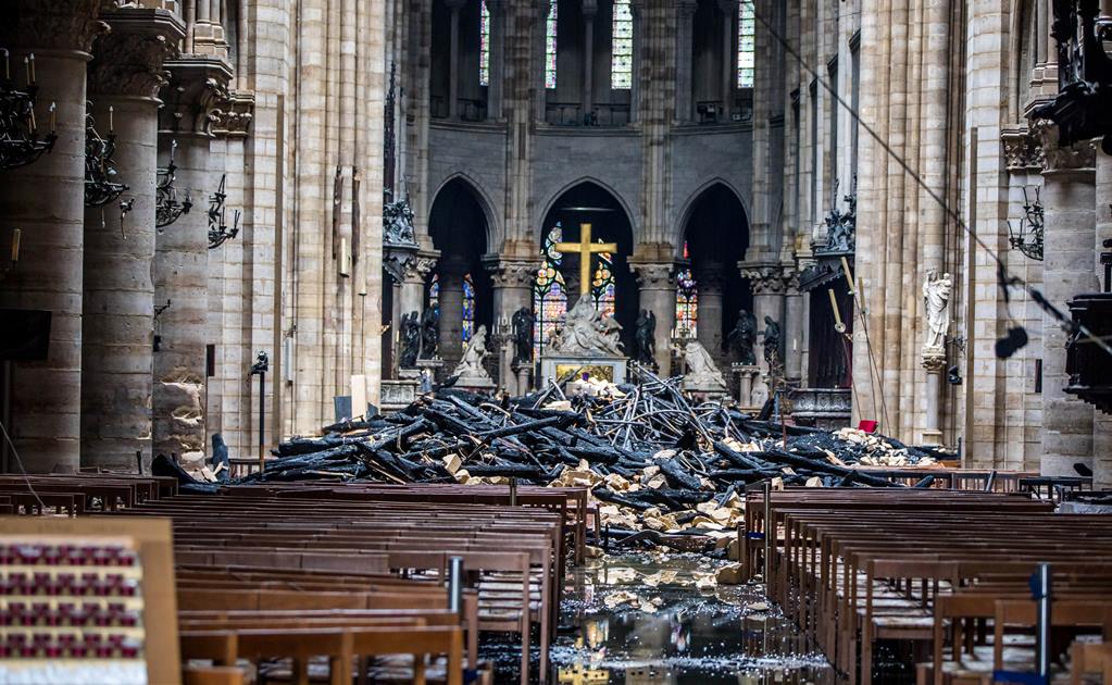 ¿Cómo se ve el interior de la catedral de Notre Dame tras el incendio?