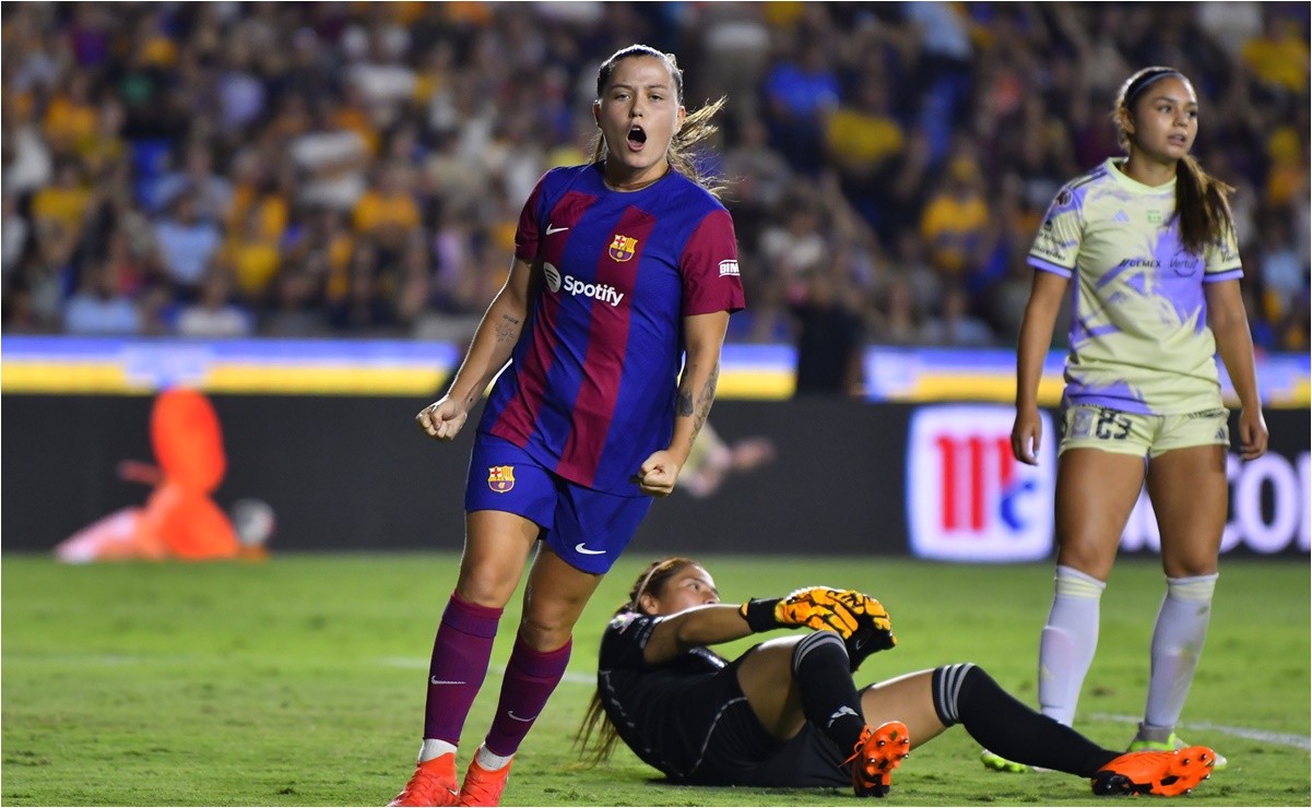 Barcelona Femenil derrota a Tigres en su despedida de México