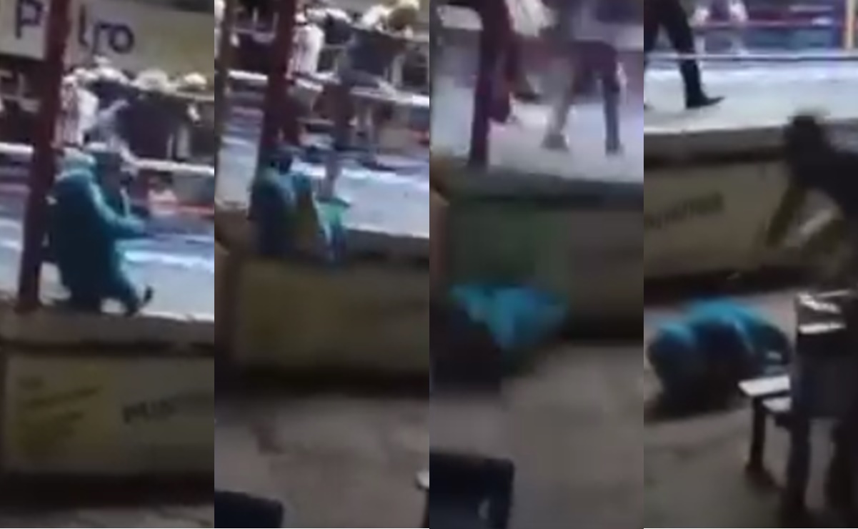 VIDEO: Kemonito sufre aparatosa caída del ring, niñas corren a ayudarlo