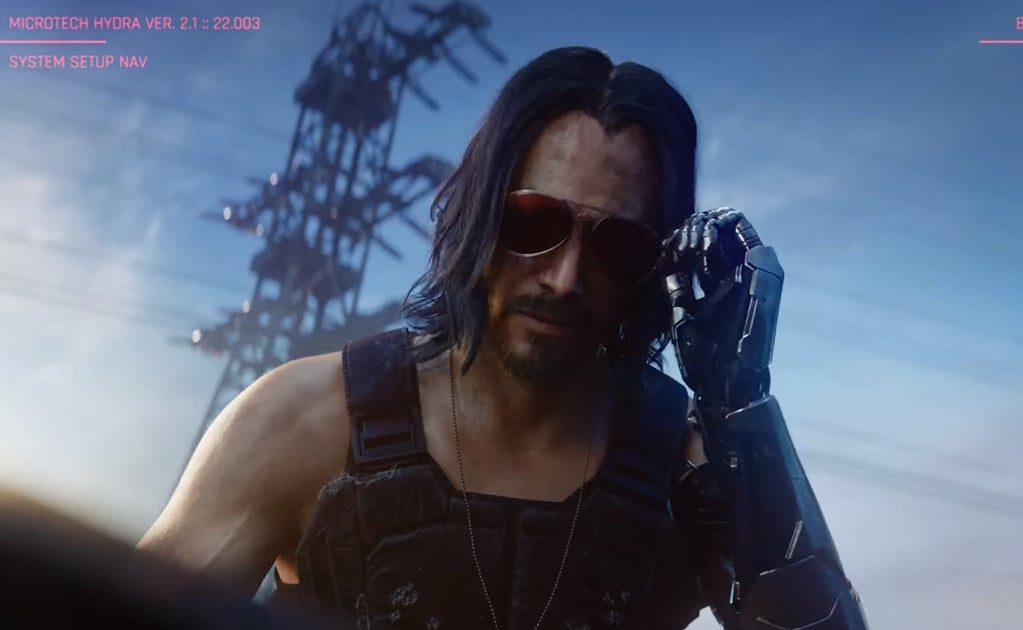 Keanu Reeves impacta con brazo robótico en "Cyberpunk 2077"