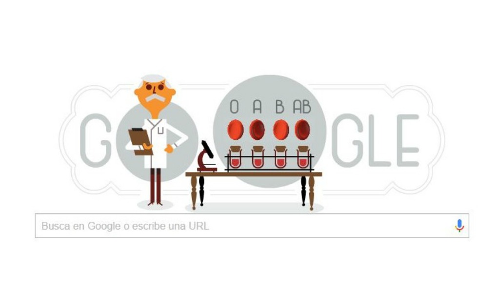 Google recuerda a Karl Landsteiner, descubridor de grupos sanguíneos