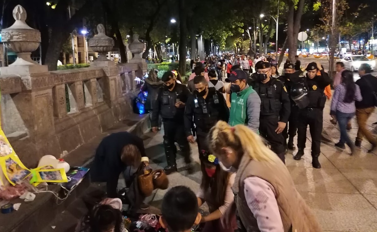 Retiran en operativo a 187 vendedores de vía pública operativo en Paseo de la Reforma