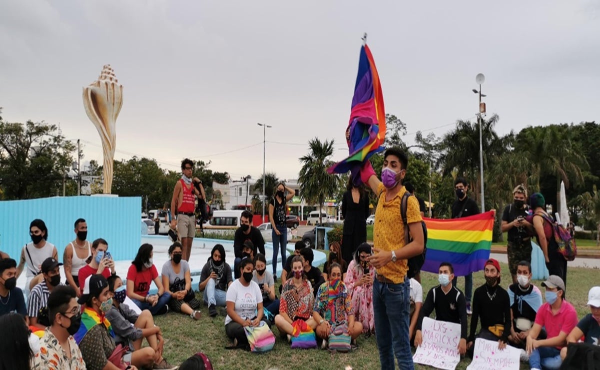 Comunidad LGBT+ protesta en Cancún, Playa del Carmen y Chetumal contra crímenes de odio 