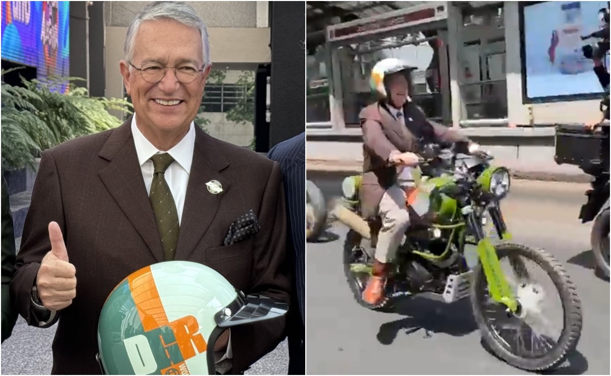 VIDEO: Salinas Pliego presume paseo en moto por calles de CDMX; "tío Richie motociclista"