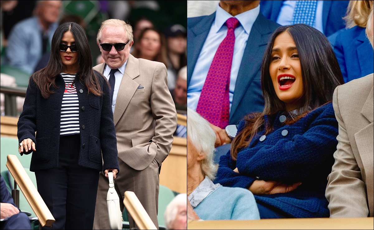 ¡Deslumbrante presencia en Wimbledon! Salma Hayek capturó las miradas en el torneo de tenis