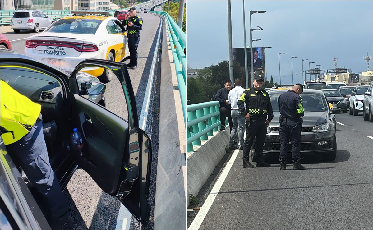 Fallece hombre dentro de un auto por problema cardíaco en el segundo piso del Periférico Sur en CDMX