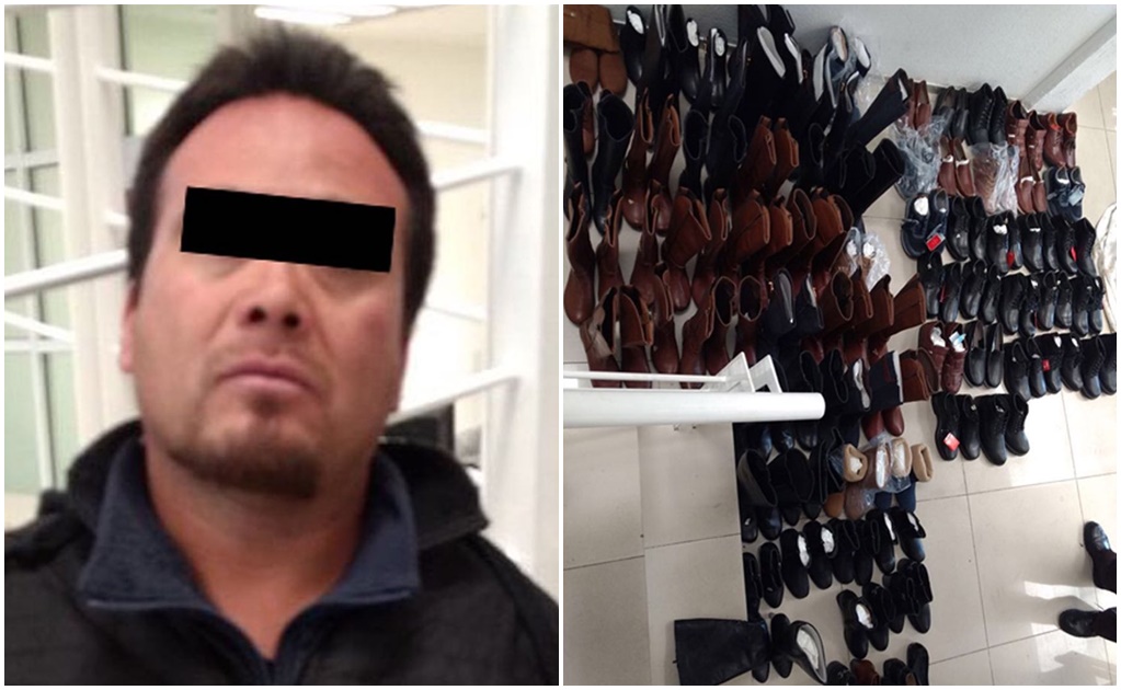 Detienen a hombre por robar más de 60 pares de zapatos en Edomex