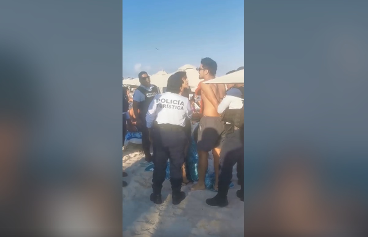 Detienen y esposan a turistas en playa concesionada de Riviera Maya