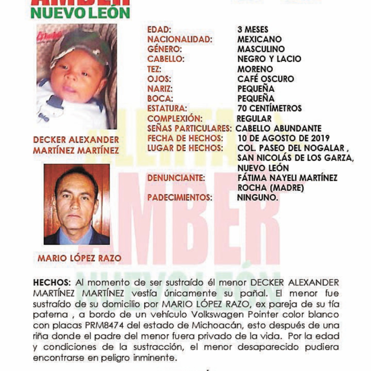 Secuestran a bebé de tres meses; matan a su padre en Nuevo León