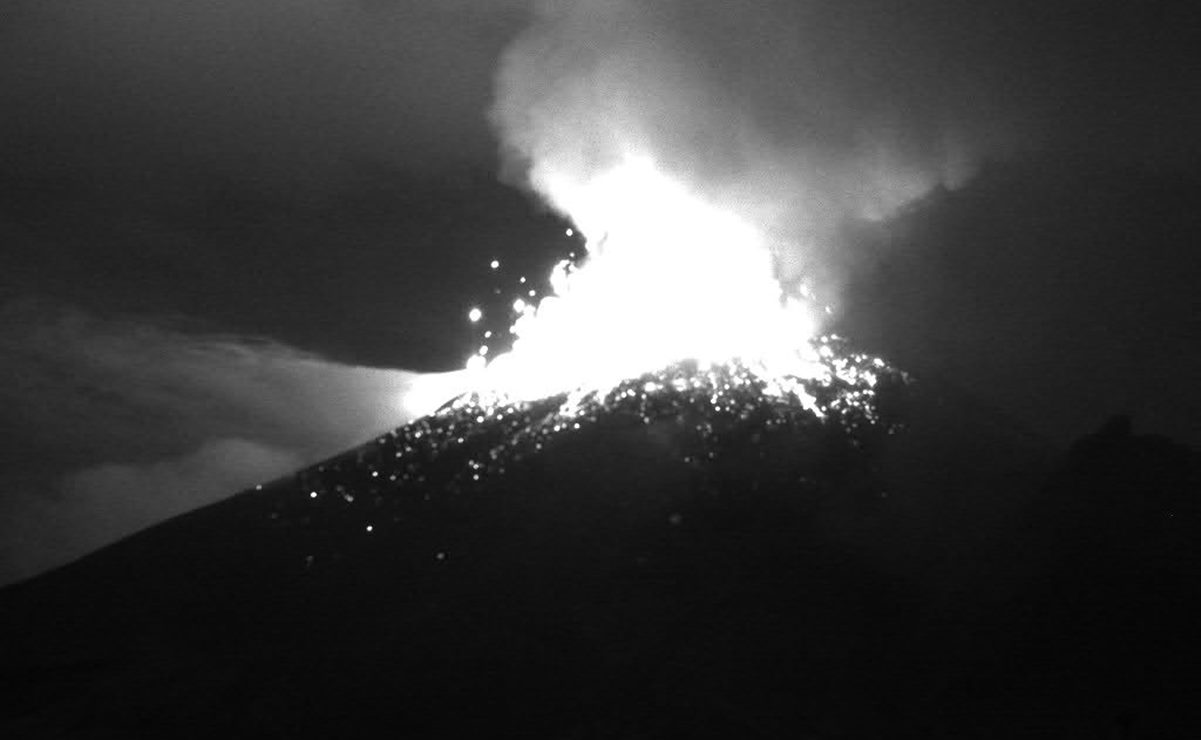 ¡Impresionante! Así se vio la explosión del volcán Popocatépetl esta madrugada