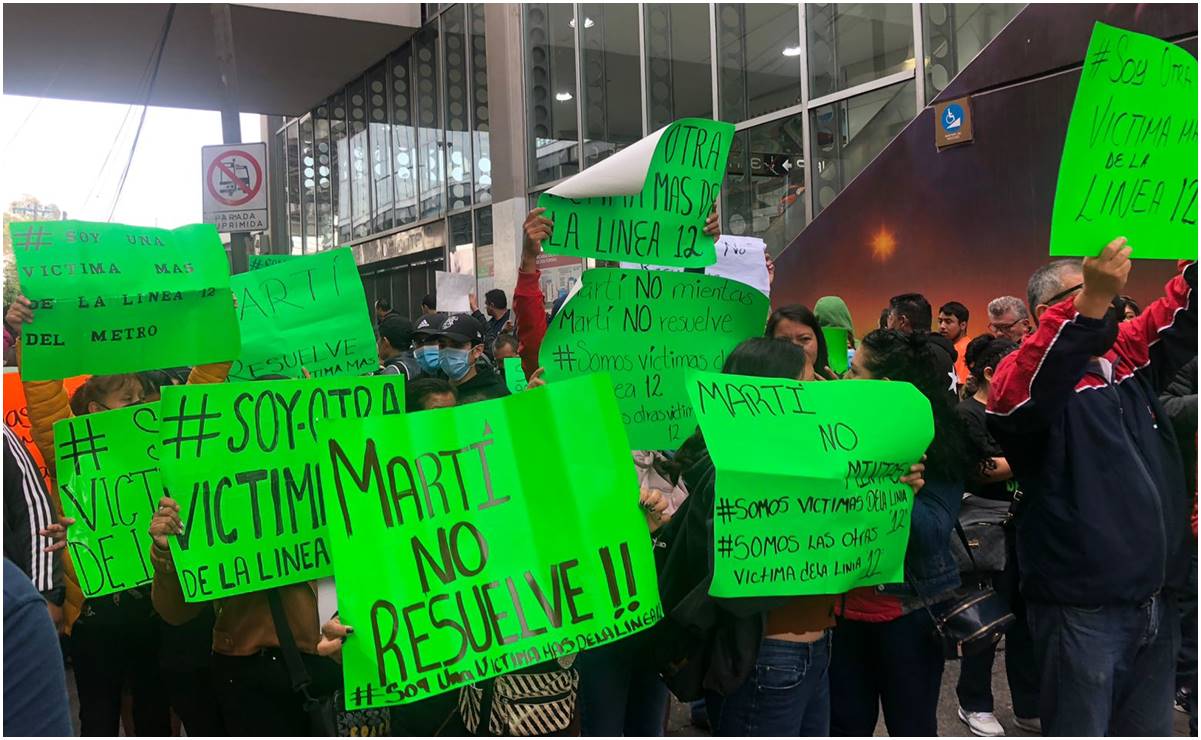 Previo a reapertura de tramo elevado de la Línea 12 del Metro, protestan en estación Periférico Oriente