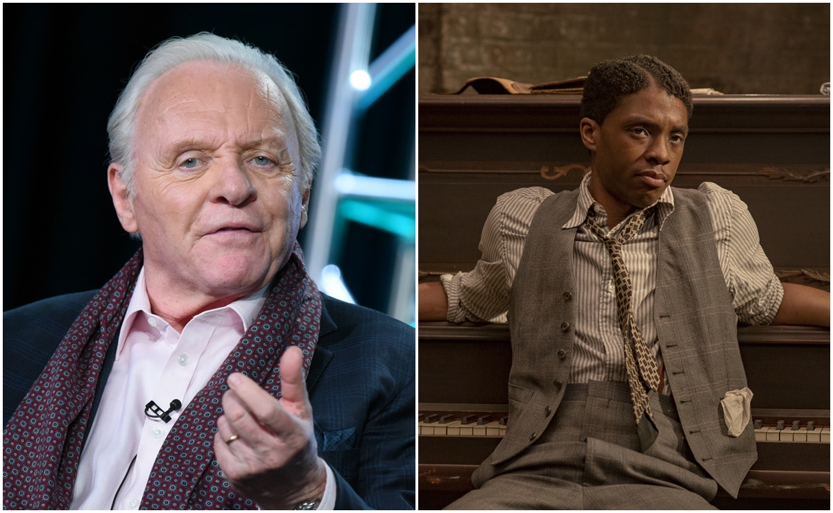 Anthony Hopkins con su Oscar rinde tributo a Chadwick Boseman