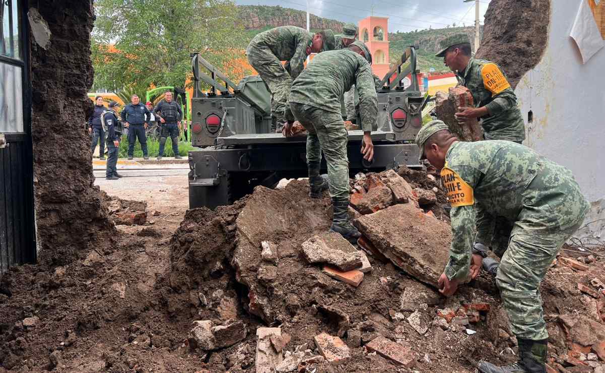 Fuertes lluvias causan múltiples afectaciones en municipios de Zacatecas; Ejército ya aplica Plan DN-IIIE