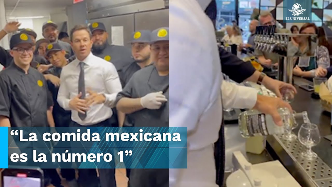 Hasta Mark Wahlberg prefiere la comida mexicana, lo captan regalando tequila en restaurante