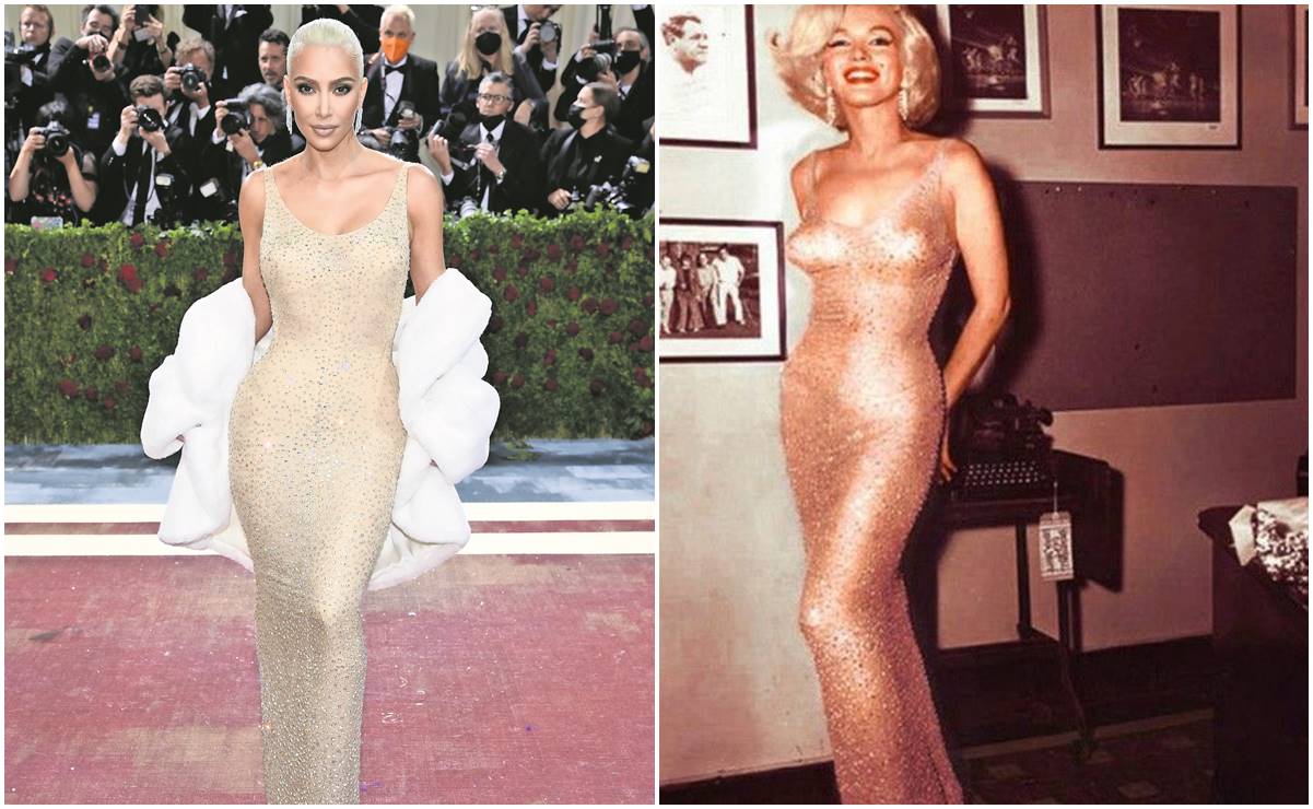 Kim Kardashian y Marilyn Monroe "sufrieron" para poder entrar en el mismo vestido