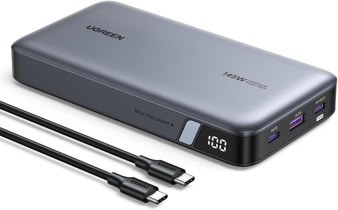 UGREEN 145W Power Bank 25000mAh Carga Rápida con 3 Puertos - Foto 1