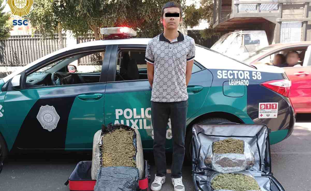  Detienen a hombre con 20 kilos de mariguana en la TAPO 